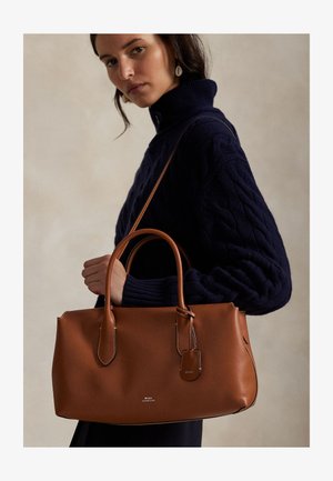 Polo Ralph Lauren, BELLPORT LEATHER SATCHEL - Håndtasker - cognac