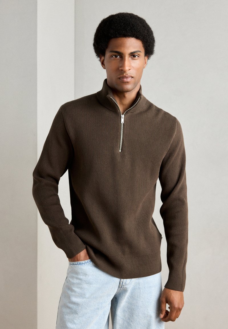 Lindbergh HALF ZIP  - Jumper - brown