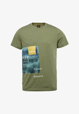 SHORT SLEEVE R-NECK - Print T-shirt - deep lichen green