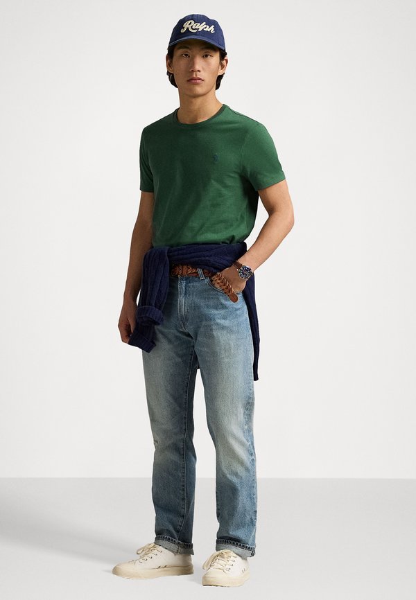 CUSTOM SLIM FIT JERSEY CREWNECK T-SHIRT - Basic T-shirt - washed forest2