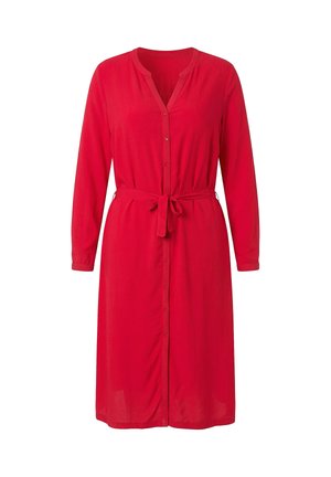 MIAMODA, MIDIKLEID, A-LINIE, BINDEGÜRTEL, KNOPFLEISTE, LANGARM - Skjortekjole - red