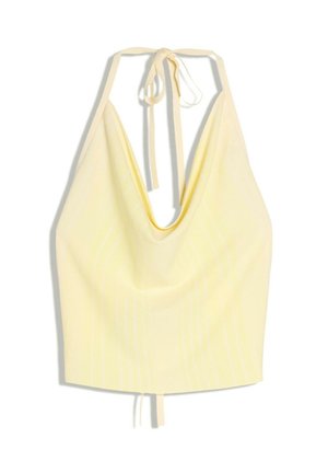 Bershka, STRIPED HALTER TOP - Débardeur - yellow