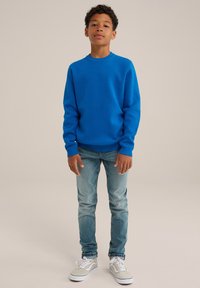 WE Fashion STRUCTUUR - Pulover - blue