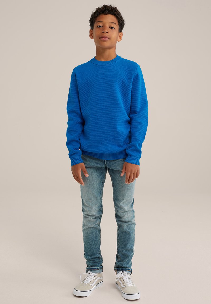WE Fashion STRUCTUUR - Pulover - blue