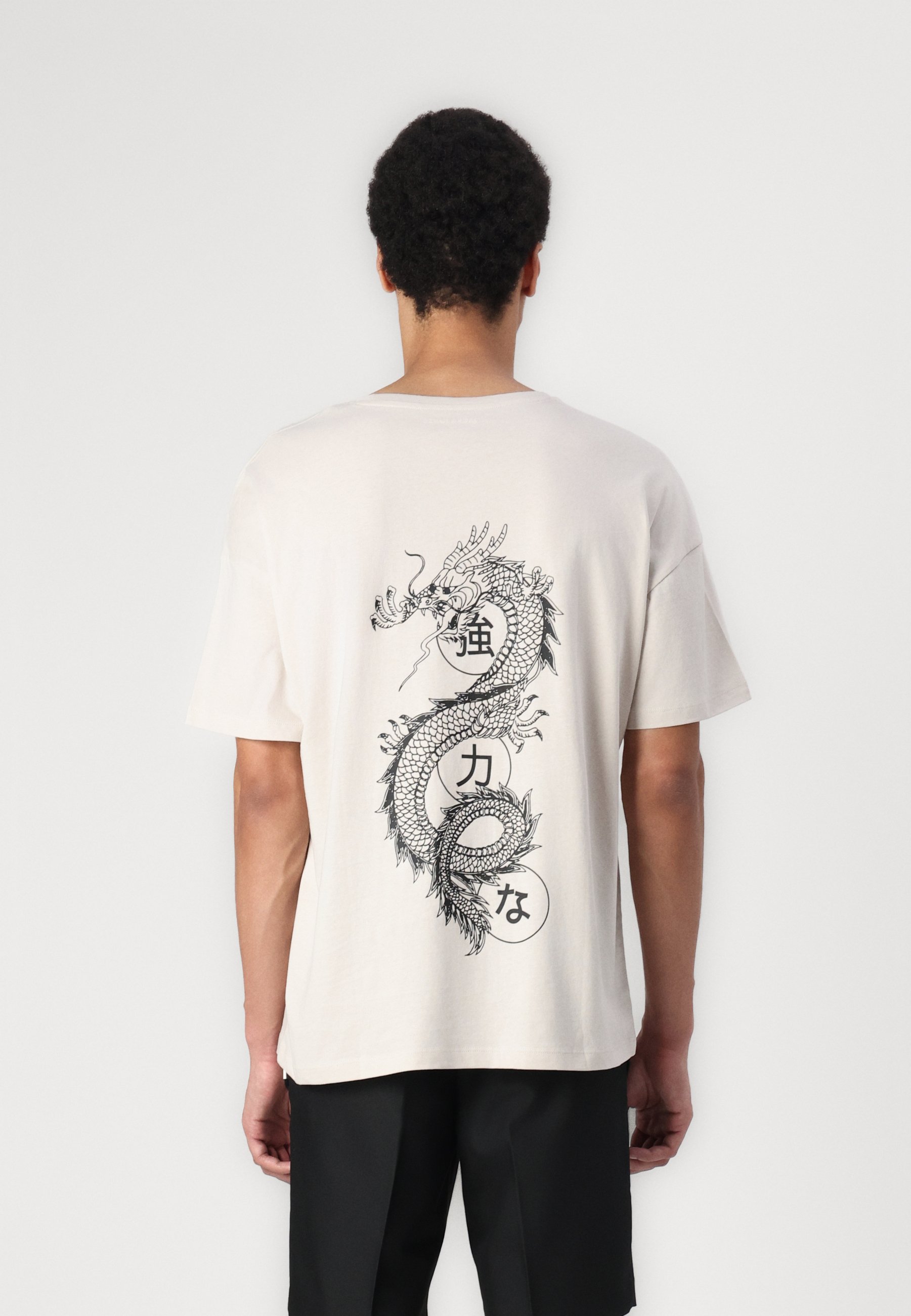 Bershka SHORT SLEEVE - Print T-shirt - grey - Zalando