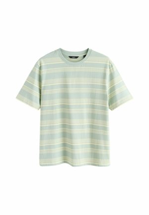 Next, REGULAR FIT - HORIZONTAL STRIPED EDIT T-SHIRT - Tričko s potlačou - green