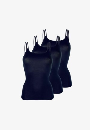 Pompadour TOP DOPPEL - SPAGHETTITRÄGERN INTIME 3 PACK - Unterhemd/-shirt - navy