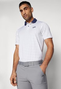 Under Armour MATCHPLAY PRINTED - Polo shirt - white/midnight navy