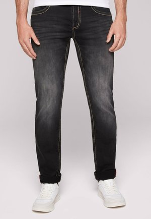 JEANS NI:CO AUS SWEATMATERIAL IM DENIM LOOK - Slim fit jeans - black used jogg