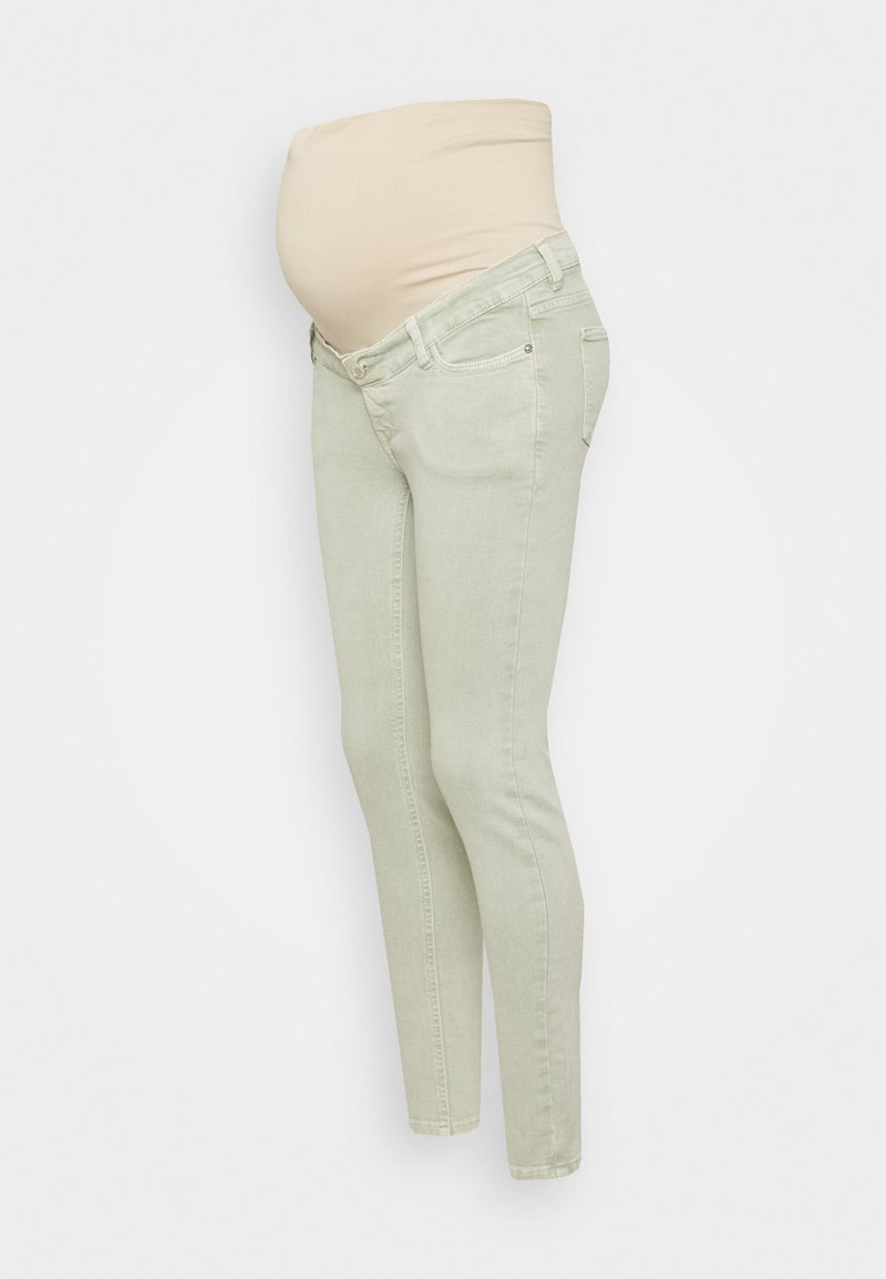 Esprit Maternity Slim fit jeans olijfgroen gemêleerd