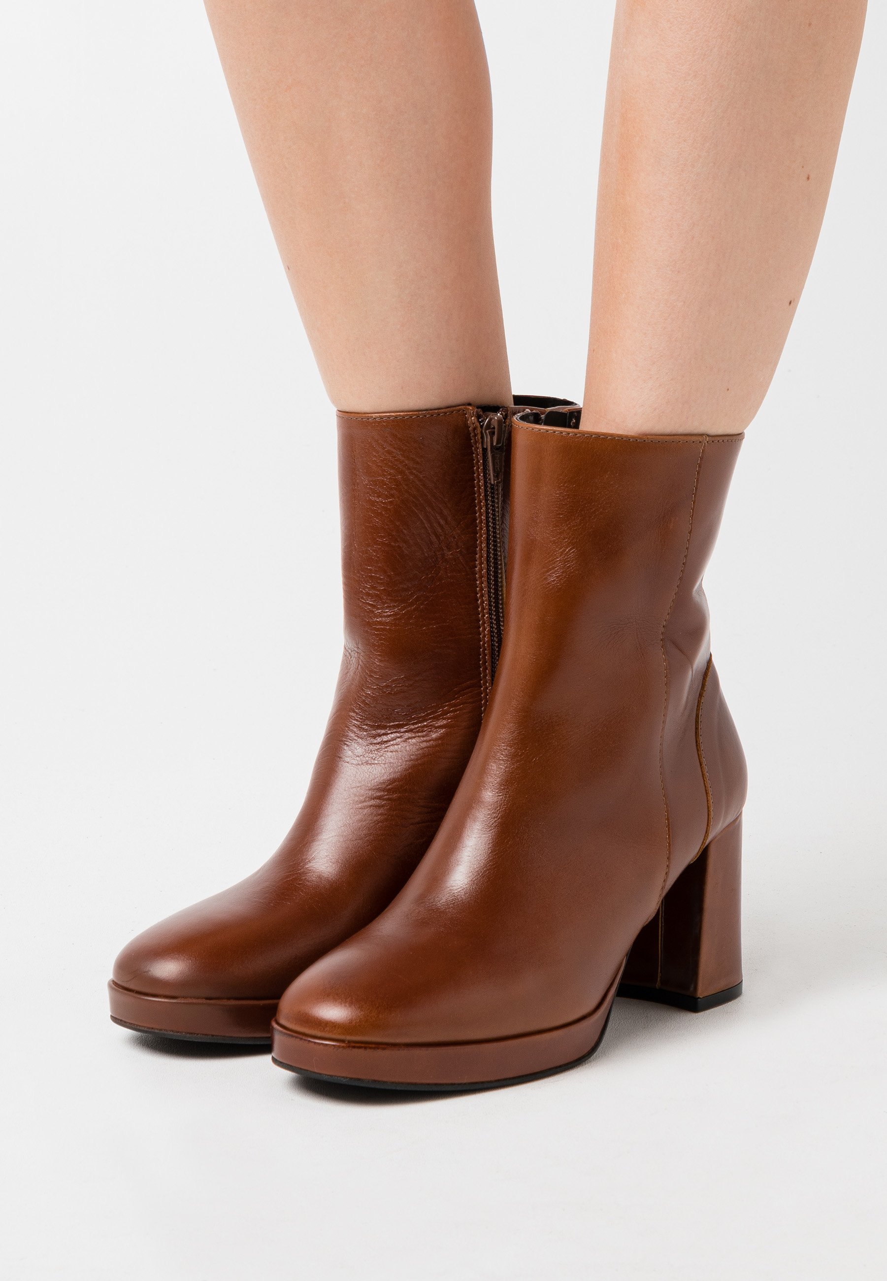 tan platform ankle boots