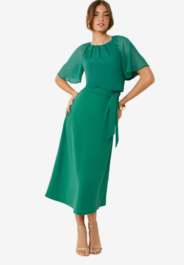 REGULAR FIT - FLUTTER SLEEVE MIDI - Freizeitkleid