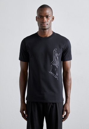 STRETCHED LOGO - Print T-shirt - black