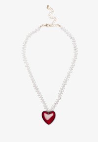 Necklace - white/red