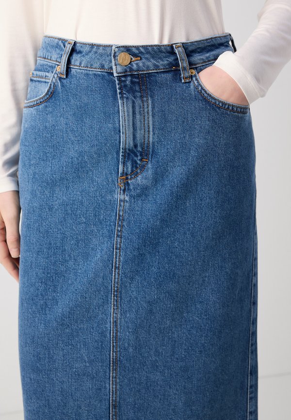 SKIRT HIGH WAIST REGULAR FIT SLIT AT BACK - Denim skirt4