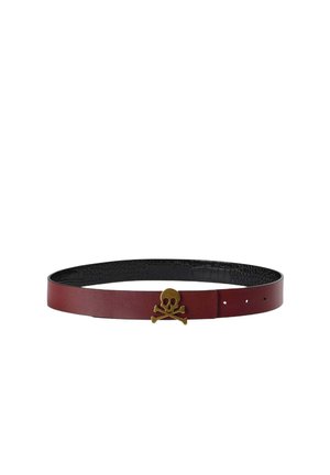 Scalpers, SCALPERS SCREVERSIBLESLIMNINON BELT - Cinturón - black burgundy