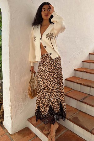 LEOPARD MAEVA MAXI SKIRT - Μάξι φούστα - brown