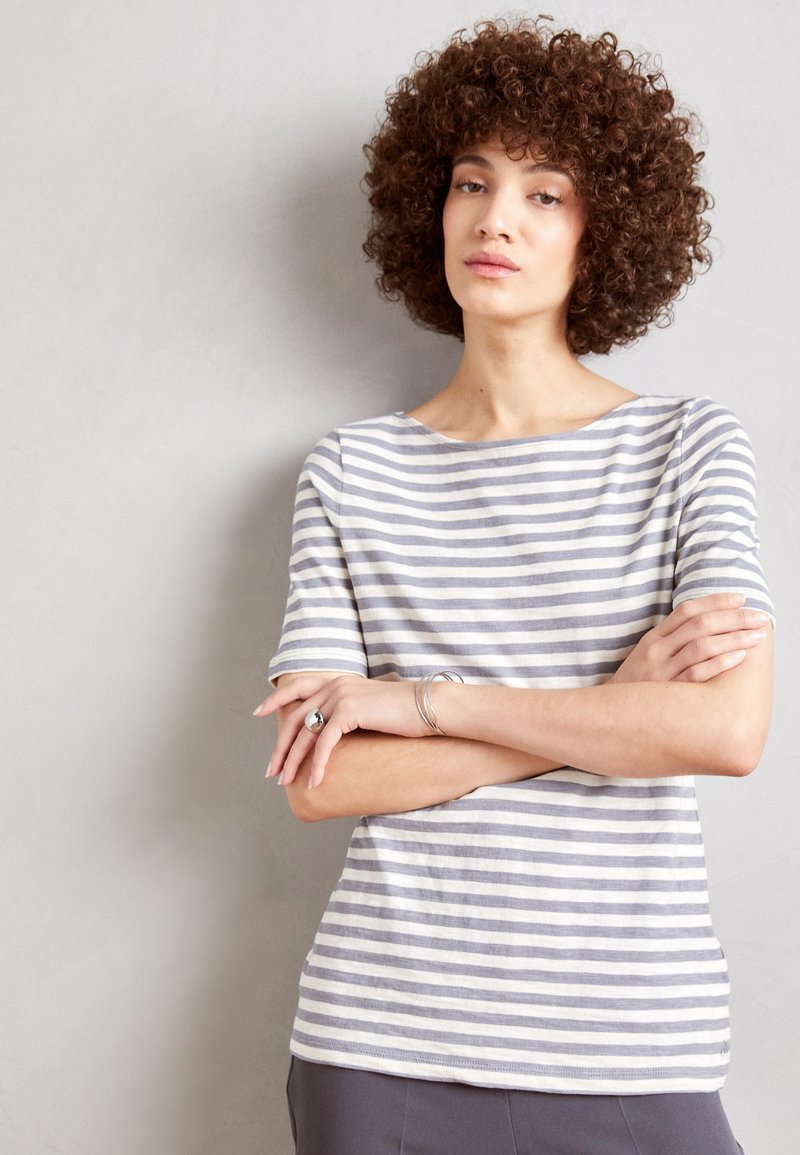 Marc O'Polo SHORT SLEEVE BOAT NECK STRIPED - T-shirt print - multi ...
