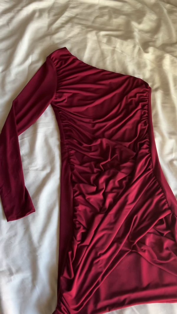 EVIE ASYMMETRIC MINI - Cocktail dress / Party dress - wine2