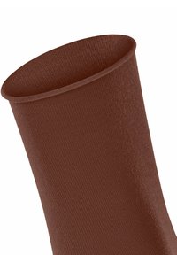 Brąsocka z teksturą w kolorze brązowym, posiadająca prążkowany wzór oraz prostą krawędź górną, bez widocznych znaków towarowych czy wzorów.