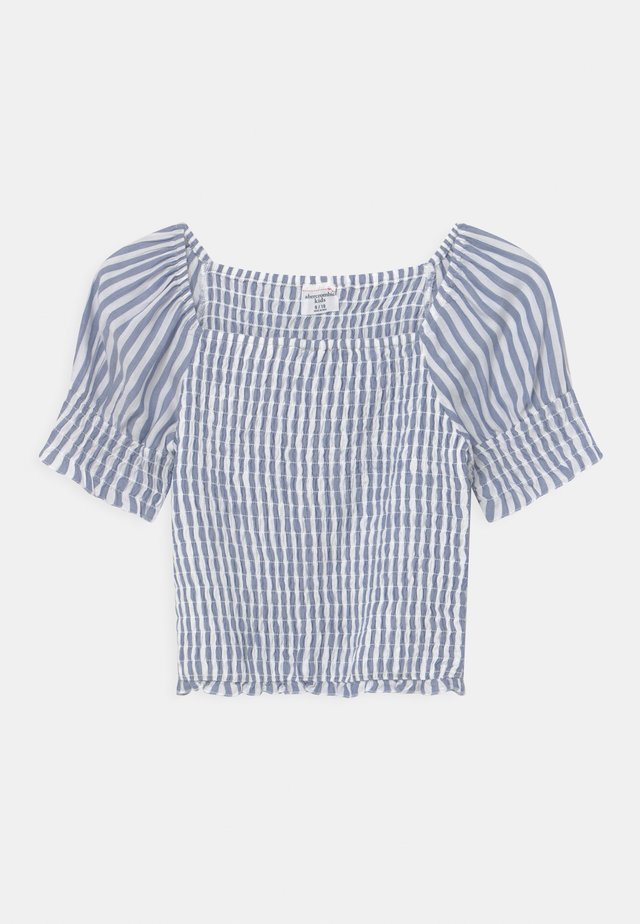 SMOCKED - Bluse - blue/white