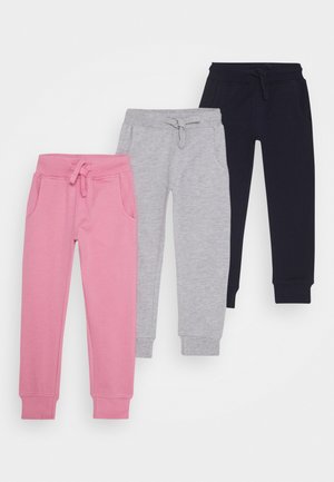 3 PACK - Pantaloni sportivi - pink/light grey/dark blue