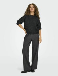 ONLY Strikkegenser - dark grey melange