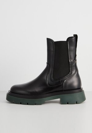 MEGHANY - Platform ankle boots - black/green