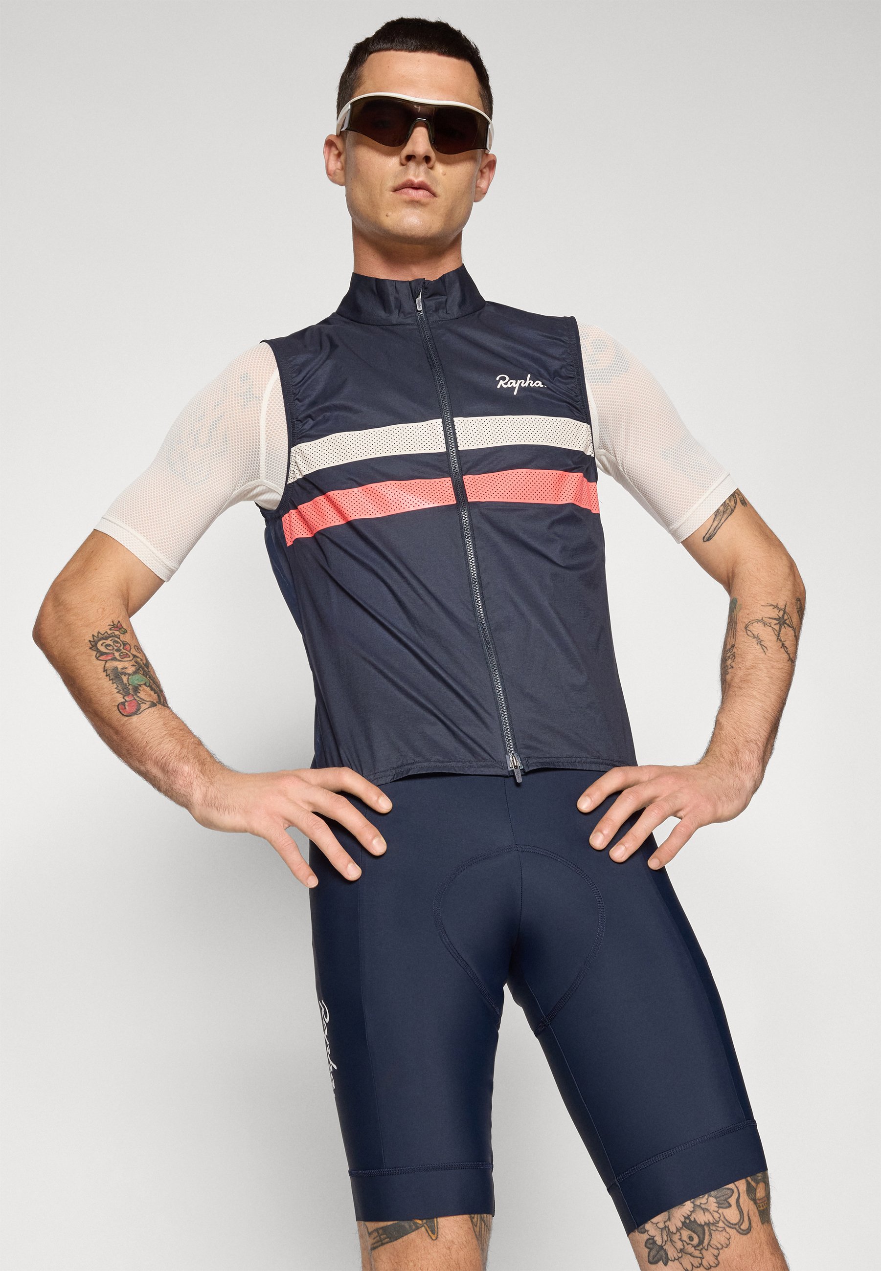 Rapha MENS BREVET GILET - Cycling jacket - dark navy/pink/dark
