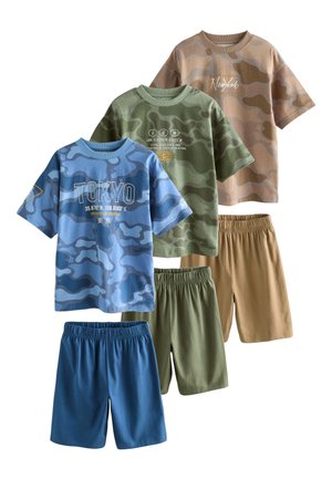 Next, 3 PACK PYJAMAS SET - Conjunto de pijama - blue green camo
