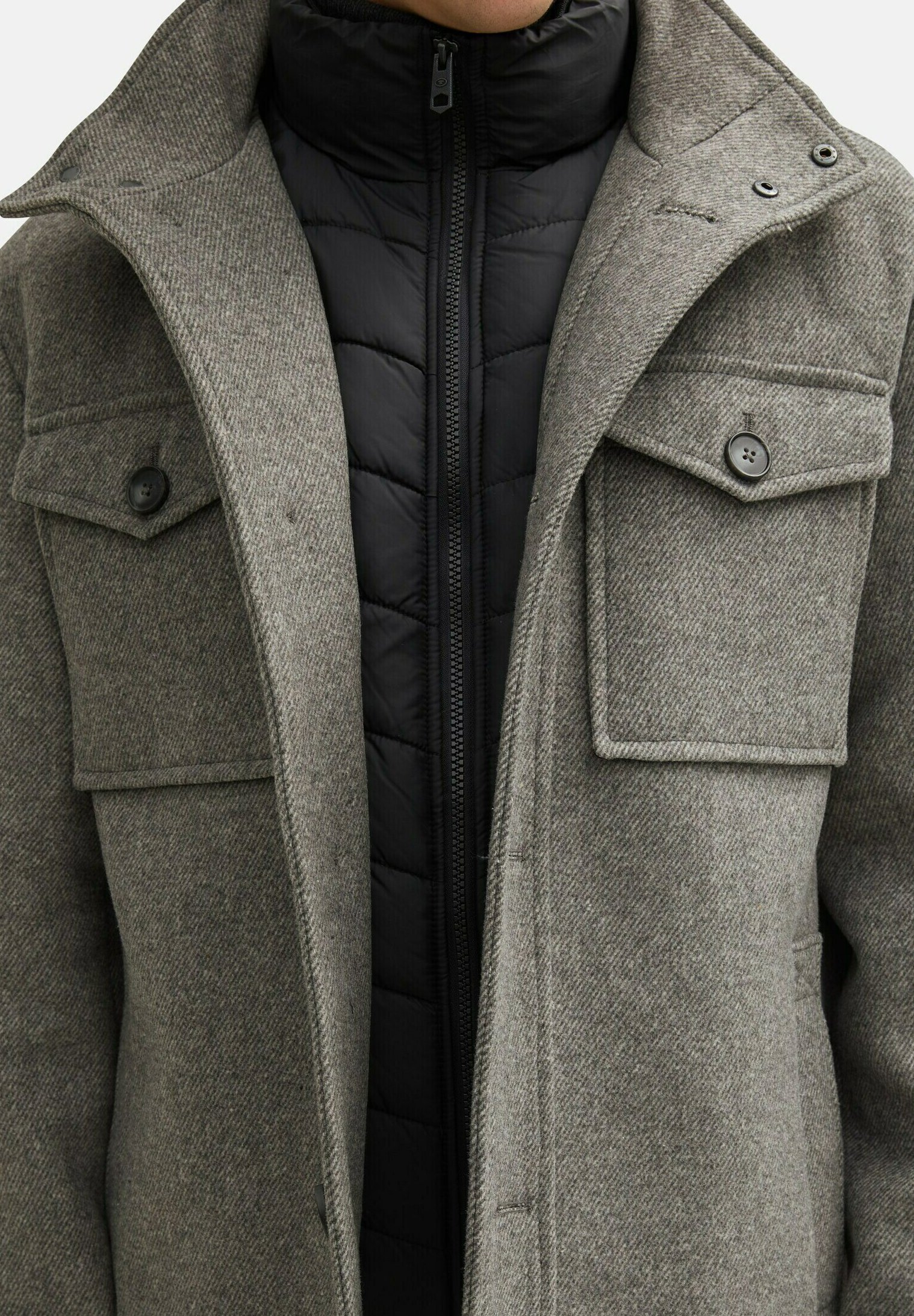 ジャケット・アウター Eaphi SOFT WOOL TAILOR COAT gray TOM TAILOR 2-IN-1 - Outdoor jacket - steel grey wool twill/grey