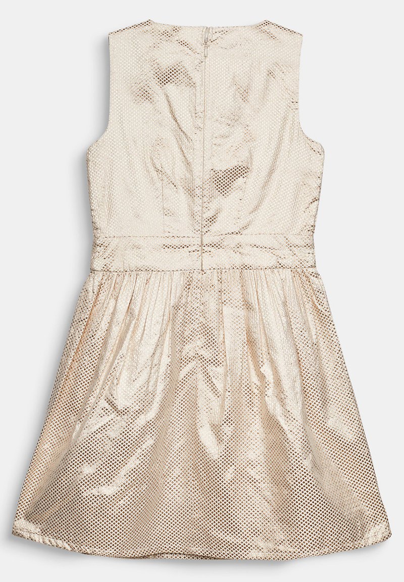 Esprit Goldenes Jacquard Kleid In A Linie Freizeitkleid Light Gold Goldfarben Zalando De 