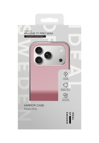 Rosa speilfutteral for iPhone 17 Pro Max, med glatt tekstur, avrundede kanter og utskjæringer for kamera og knapper. Kompatibel med MagSafe.