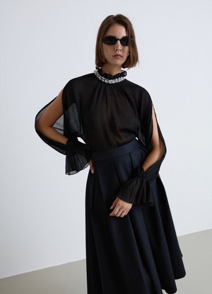 Calliope, CAMICIA APPLICAZIONI - Camicetta - ultrablack