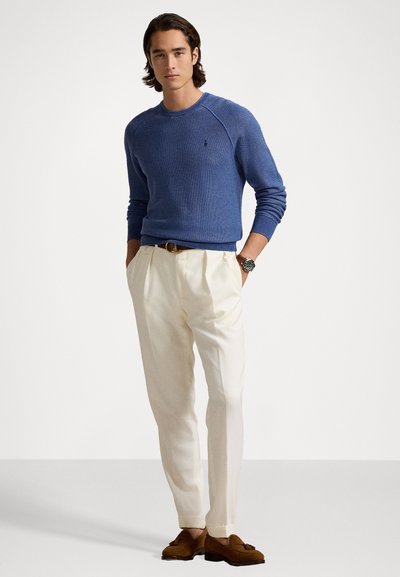 Polo Ralph Lauren TEXTURED COTTON CREWNECK SWEATER - Striktrøje - blue combo