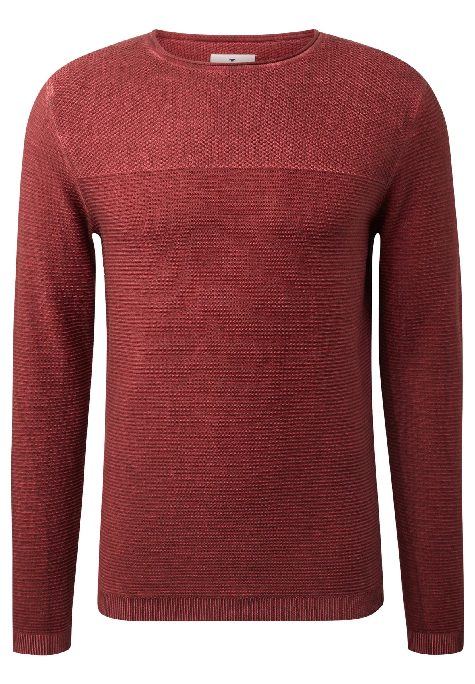 TOM TAILOR WASHED STRUCTURED SWEATER Trui father's pipe TOM TAILOR Trui redRood Zalando.nl