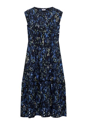 Cecil, MIDIKLEID MIT SPLIT NECK UND PRINT - Day dress - urban dark blue