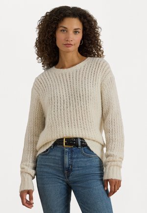 Textured Wool-Blend OversizeTK! Sweater - Pullover - mascarpone cream