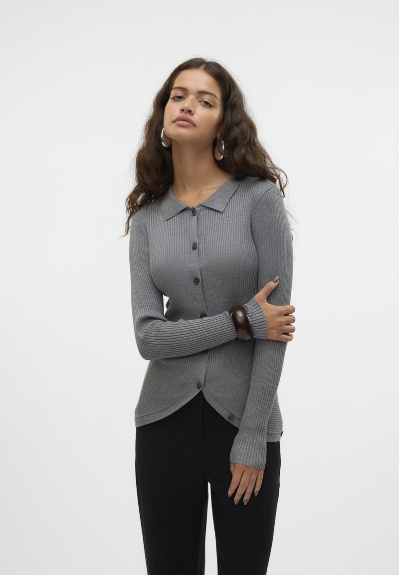 Vero Moda VMWILLOW - Chaqueta de punto - medium grey