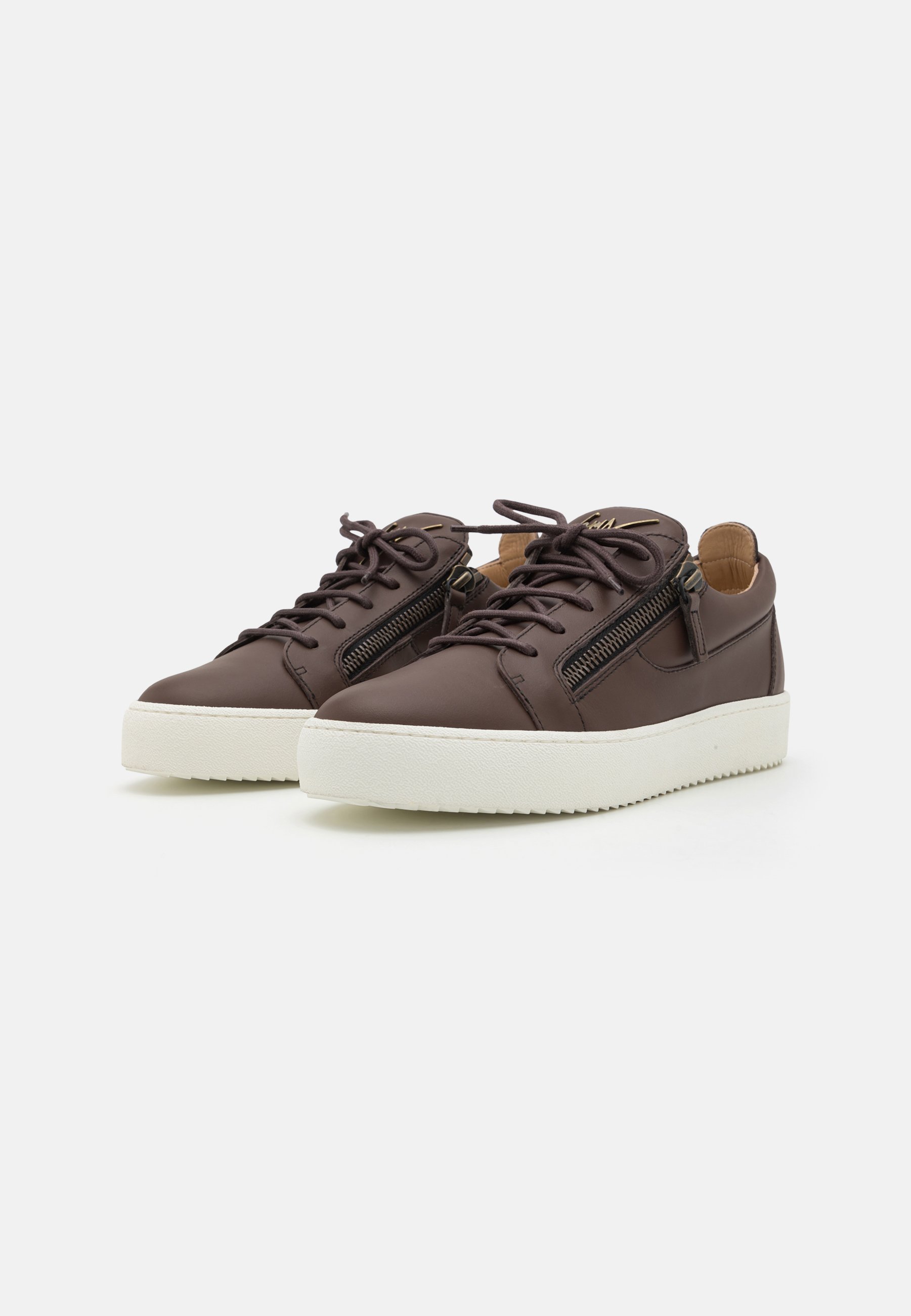 Giuseppe Zanotti DOUBLE ZIP - Sneakers low - dark brown/maroniu