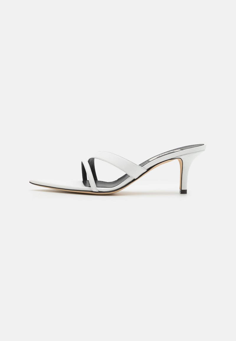 Elleme - ASYMMETRIC STRAP - Heeled mules - white, Enlarge