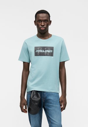 JJCOLE TEE CREW NECK - Print T-shirt - mineral blue