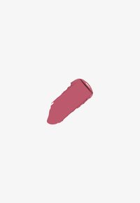 Swatch di rossetto opaco in una tonalità di rosa tenue, texture liscia con una leggera lucentezza, steso su uno sfondo bianco.