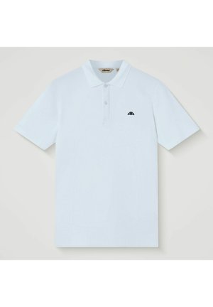 Wit poloshirt met korte mouwen, een knoopsluiting met twee knopen en een klein zwart halve maanlogo op de linkerborst.