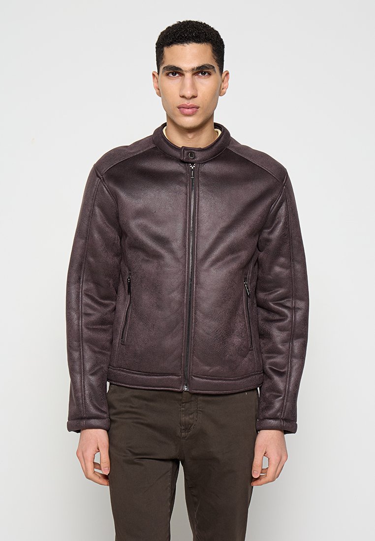 Gaudi Imitatieleren jas donkerbruin