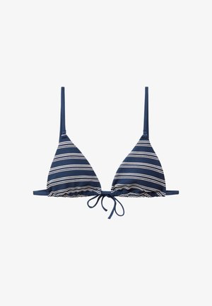 & OTHER STORIES, & OTHER STORIES GATHERED TRIANGLE BIKINI TOP - Haut de bikini - white/blue stripes