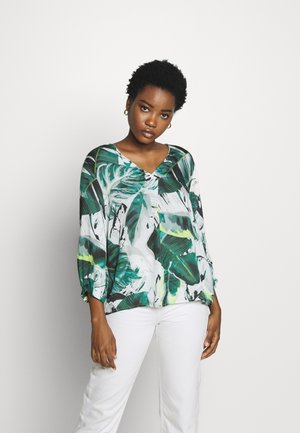 Blouse - white/green