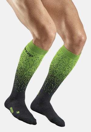COMPRESSION SNOWFALL SOCKS TALL SKIING MEN - MADE IN GERMANY - Kniestrümpfe - black green