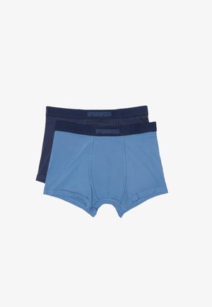 Twee paar boxershorts; één navy en één lichtblauw. Gemaakt van zachte stof met elastische taillebanden met het 'SPRINGFIELD' logo.