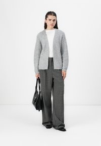Vero Moda VMSIKITA WIDE DAD PANT - Hlače - medium grey/black